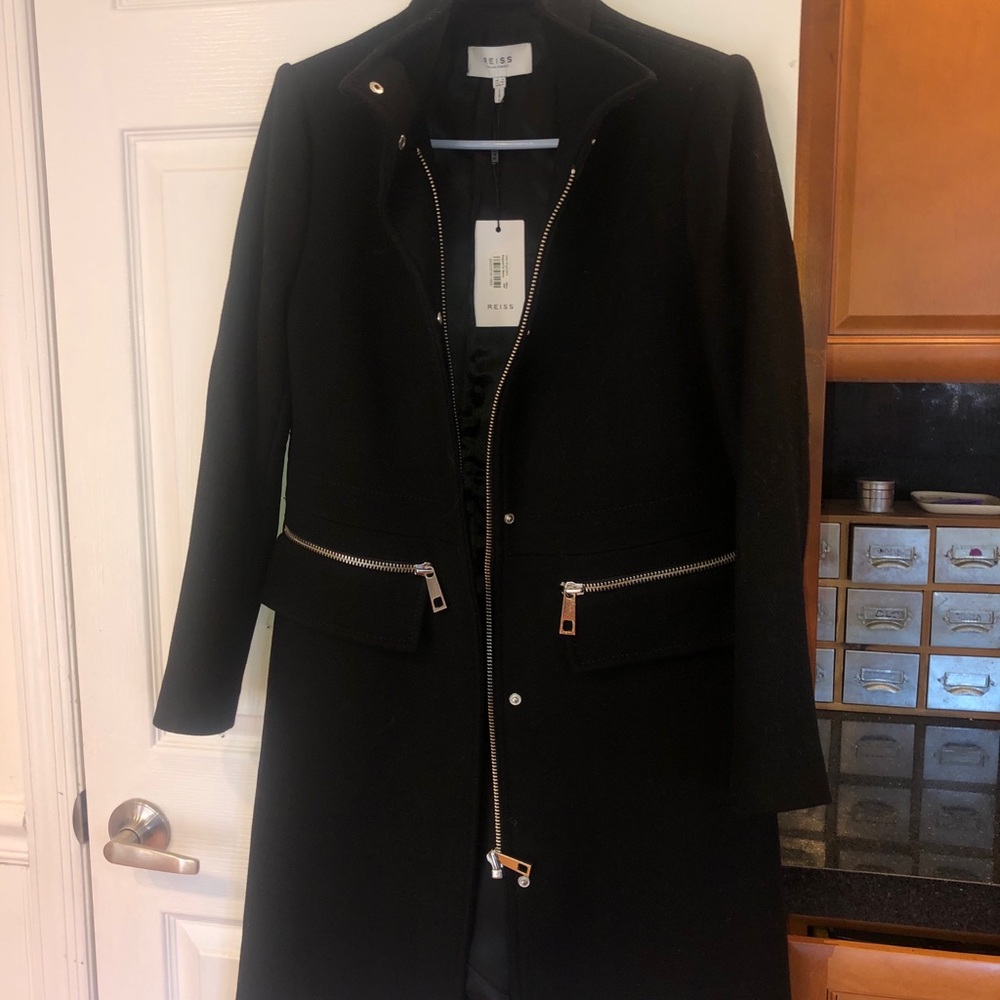 REISS WOOL BLACK COAT WOMEN’S size 4